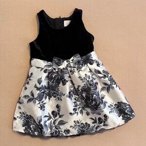 CHILDREN’S PLACE Black and White Floral Dress - 3T